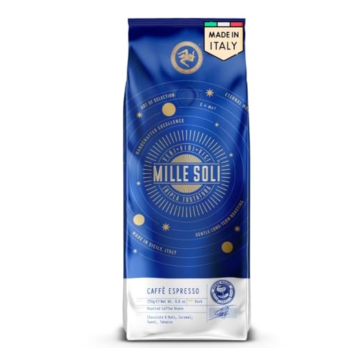 MilleSoli Caffè Espresso Bohnen - Traditionelle Röstung in Sizilien - Premium Kaffeebohnen 250g Beutel für Vollautomat und Siebträger von MilleSoli