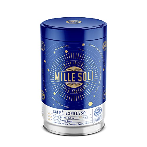 MilleSoli Caffè Espressobohnen 250g Dose - Traditionelle Dreifachröstung In Handarbeit - Premium Kaffeebohnen mit perfekter Crema und besonders säurearm für Vollautomat und Siebträger von MilleSoli