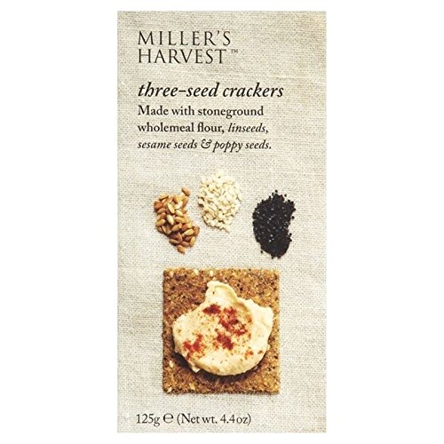 Miller's Harvest Three-Seed Crackers 125g, 2 Pack von Miller's