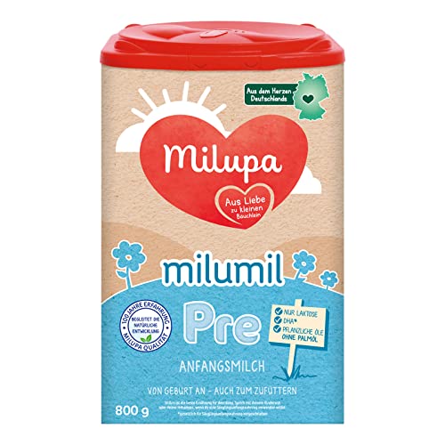 Milupa Milumil Pre – Anfangsmilch von Geburt an – Baby-Milchpulver – Mit wichtigen Nährstoffen und ohne Palmöl – 1 x 800 g von Milupa