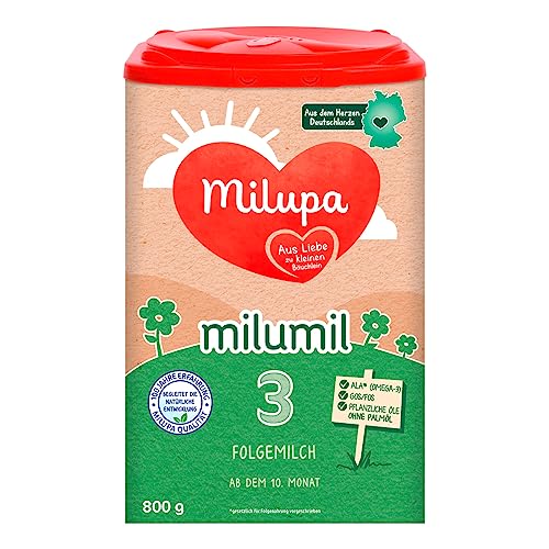 Milupa Milumil 3 – Folgemilch – Baby-Milchpulver – Nach dem 10. Monat – Passender Begleiter bei der Einführung fester Nahrung mit wichtigen Nährstoffen – Ohne Palmöl – 1 x 800 g Milupa Milumil 3 – Folgemilch – Baby-Milchpulver – Nach dem 10. Monat – Passender Begleiter bei der Einführung fester Nahrung mit wichtigen Nährstoffen – Ohne Palmöl – 1 x 800 g von Milupa