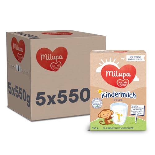 Milupa Milumil Kindermilch 1+ – Ab 1 Jahr – Für Kleinkinder in der Wachstumsphase – Begleitet die natürliche Entwicklung – 5 x 550 g Pulver Milupa Milumil Kindermilch 1+ – Ab 1 Jahr – Für Kleinkinder in der Wachstumsphase – Begleitet die natürliche Entwicklung – 5 x 550 g Pulver von Milupa