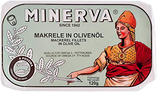 Minerva Makrelenfilets in Olivenöl 120 g - reich an Omega-3 - von Hand eingemacht und verpackt | Portugal von LAOSEP