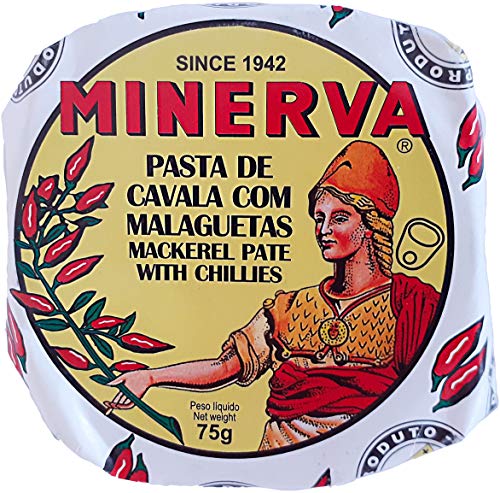 Minerva Pikante Makrelen-Pastete-Brotaufstrich 75 g - von Hand eingemacht und verpackt - reich an Omega-3 | Portugal von Minerva