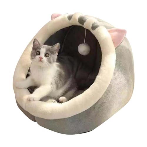 Katzenhaus Höhle - Katzenbett Für Indoor Katzen - Katzenhöhle Katzen Haus Mit Hängespielzeug, Weiches Katzenhaus Gemütliches Zelt Katzennest Bett, Weiches Und Warmes Katzenhaus Für Drinnen Katzenhaus Höhle - Katzenbett Für Indoor Katzen - Katzenhöhle Katzen Haus Mit Hängespielzeug, Weiches Katzenhaus Gemütliches Zelt Katzennest Bett, Weiches Und Warmes Katzenhaus Für Drinnen von Mingchengheng