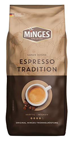 Minges Espresso Tradition 1932, ganze Bohne, Aroma-Softpack, 1.000 g, 1er Pack (1 x 1 kg) von Minges