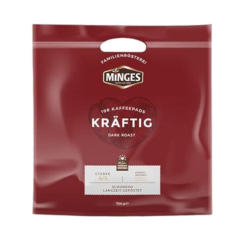 Minges Kaffeepads 2x Megapack Café Crème Dark Roast, Kaffee, 100 + 8 Kaffeepads Gratis - gemahlenen in Pads von Minges