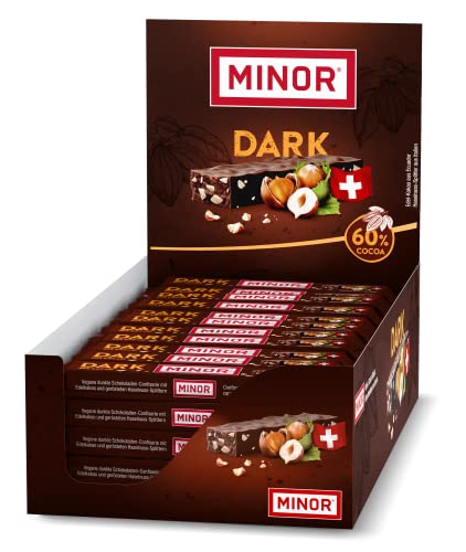 Minor Dark 60 % Cocoa Stängel Display | Veganer Schokoriegel aus der Schweiz | dunkler Schokoladen Riegel mit edel Kakao | 100 % natürliche Schokolade ohne Palmöl | zertifizierter Kakao Minor Dark 60 % Cocoa Stängel Display | Veganer Schokoriegel aus der Schweiz | dunkler Schokoladen Riegel mit edel Kakao | 100 % natürliche Schokolade ohne Palmöl | zertifizierter Kakao von Minor