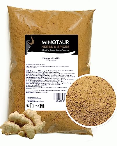 Minotaur Spices | Ingwer gemahlen 2 x 500g (1 Kg), Ingwerpulver, Ingwerwurzel gemahlen, Ginger mild von MINOTAUR