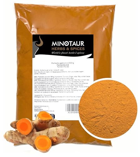 Minotaur Spices | Kurkuma gemahlen, Kurkumapulver mild, 2 x 500g (1 Kg) von MINOTAUR
