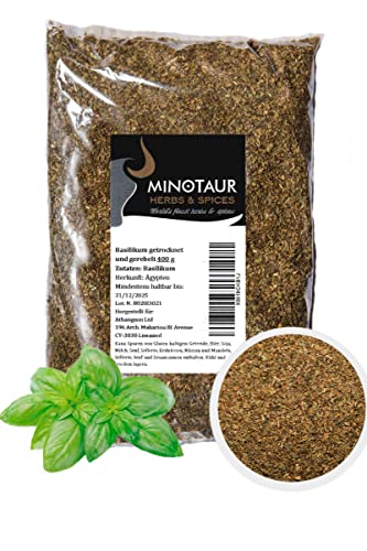 Minotaur Spices | Basilikum getrocknet und gerebelt | 2 x 400 g (800 g) von MINOTAUR