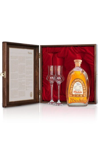 Original Aged Miodula Presidential Blend in edler Holzbox mit zwei Gläsern | Polnische regionale Wodkaspezialität | Premium Wodka | Exklusive Spirituose zum Verschenken | 0,5 L, 40% Original Aged Miodula Presidential Blend in edler Holzbox mit zwei Gläsern | Polnische regionale Wodkaspezialität | Premium Wodka | Exklusive Spirituose zum Verschenken | 0,5 L, 40% von Miodula
