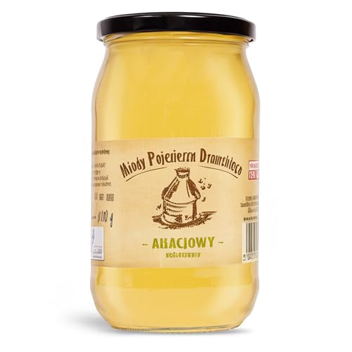 Akazienhonig (Miód akacjowy) 1100 g - naturbelassener, natürlicher, nachhaltiger Akazien Honig von Miody Pojezierza Drawskiego