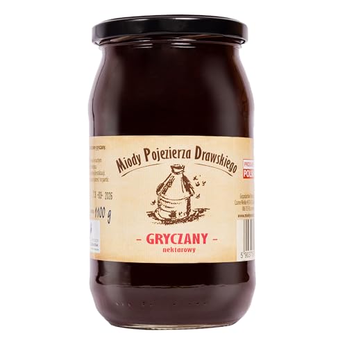 Buchweizenhonig (Miód gryczany): 1100 g -naturbelassener, natürlicher, nachhaltiger Honig von Miody Pojezierza Drawskiego