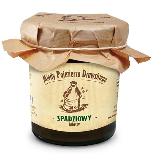 Honig aus Honigtau Nadelhonig (Miód spadziowy iglasty) 400 g - naturbelassener, natürlicher, nachhaltiger Honig von Miody Pojezierza Drawskiego