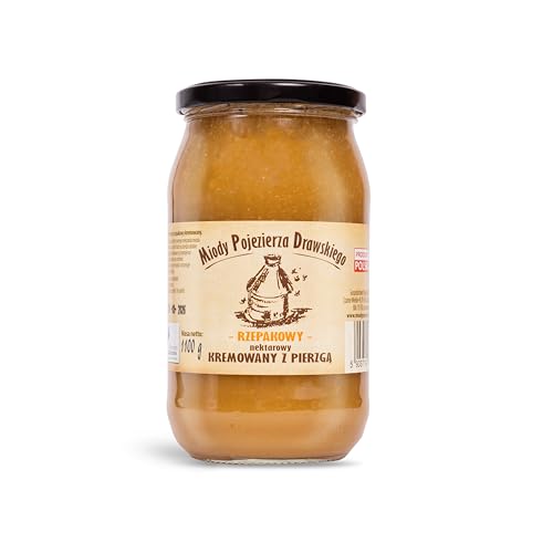 Honig mit Bienenbrot (Miód z pierzgą) 1100 g - naturbelassener, natürlicher, nachhaltiger Honig von Miody Pojezierza Drawskiego