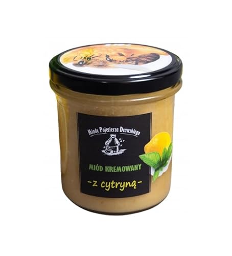Honig mit Zitrone (Miód z cytryną) 400 g - naturbelassener, natürlicher, nachhaltiger Honig von Miody Pojezierza Drawskiego