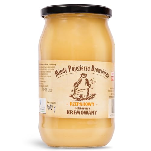 Rapshonig cremig (Miód rzepakowy kremowany) 1100 g - naturbelassener, natürlicher, nachhaltiger Honig von Miody Pojezierza Drawskiego