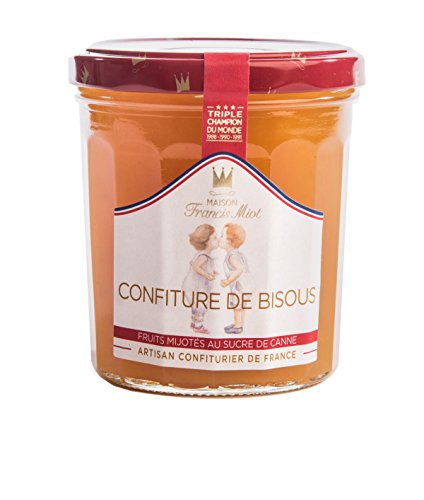 Confiture de Bisous, Fruchtaufstrich Kuss mit Klementinen, Pfirsich und Rohrzucker von Miot, 220g von Miot