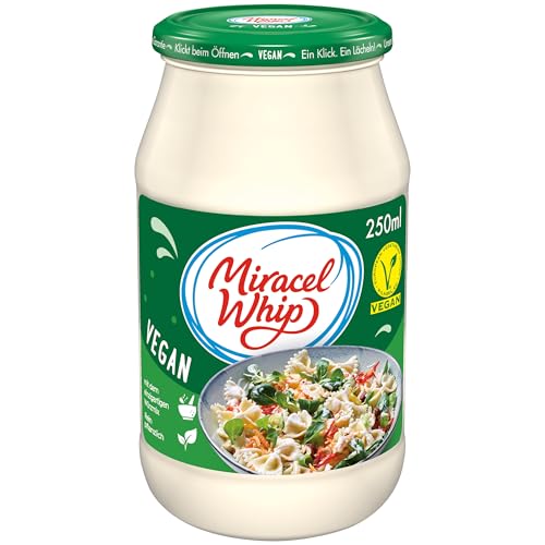 Miracel Whip Vegan 1 x 250 ml I Pflanzliche Salatcreme I 22% Fettgehalt I Glutenfrei I Laktosefrei I ohne Soja I mit Erbsenportein I für Nudelsalat oder Kartoffelsalat Miracel Whip Vegan 1 x 250 ml I Pflanzliche Salatcreme I 22% Fettgehalt I Glutenfrei I Laktosefrei I ohne Soja I mit Erbsenportein I für Nudelsalat oder Kartoffelsalat von Miracel Whip