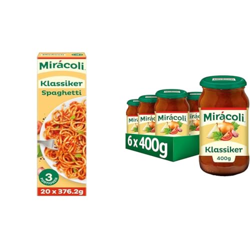 MIRÁCOLI - Multipack - Klassiker Spaghetti, 3 Portionen, (20 x 376,2g) I Pasta Sauce Klassiker (6x400g), 26 Packungen (20 x 376,2g I 6 x 400g) von Mirácoli