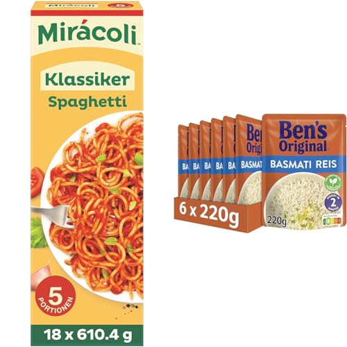 MIRÁCOLI - Multipack - Klassiker Spaghetti, 5 Portionen, (18 x 610,4g) I Express-Reis Basmati (2 x 6 x 220g), 24 Packungen (18 x 610,4g I 6 x 220g) von Mirácoli
