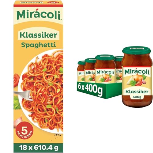 MIRÁCOLI - Multipack - Klassiker Spaghetti, 5 Portionen, (18 x 610,4g) I Pasta Sauce Klassiker (6x400g), 24 Packungen (18 x 610,4g I 6 x 400g) von Mirácoli