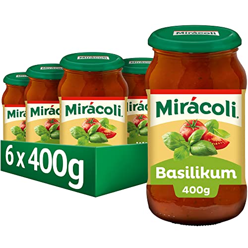 MIRÁCOLI Pasta Sauce Basilikum, 6 Gläser (6 x 400g) von Mirácoli