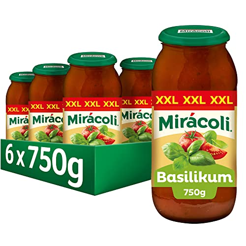 MIRÁCOLI Pasta Sauce Basilikum, 6 Gläser (6 x 750g) von Mirácoli