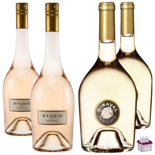 Los Entdeckung Miraval 4x75cl- 2 Studio von Miraval 2021 Rosé 75Cl 12,5% & 2 Côtes de Provence Weiß 2021 75Cl 13% von Wine And More