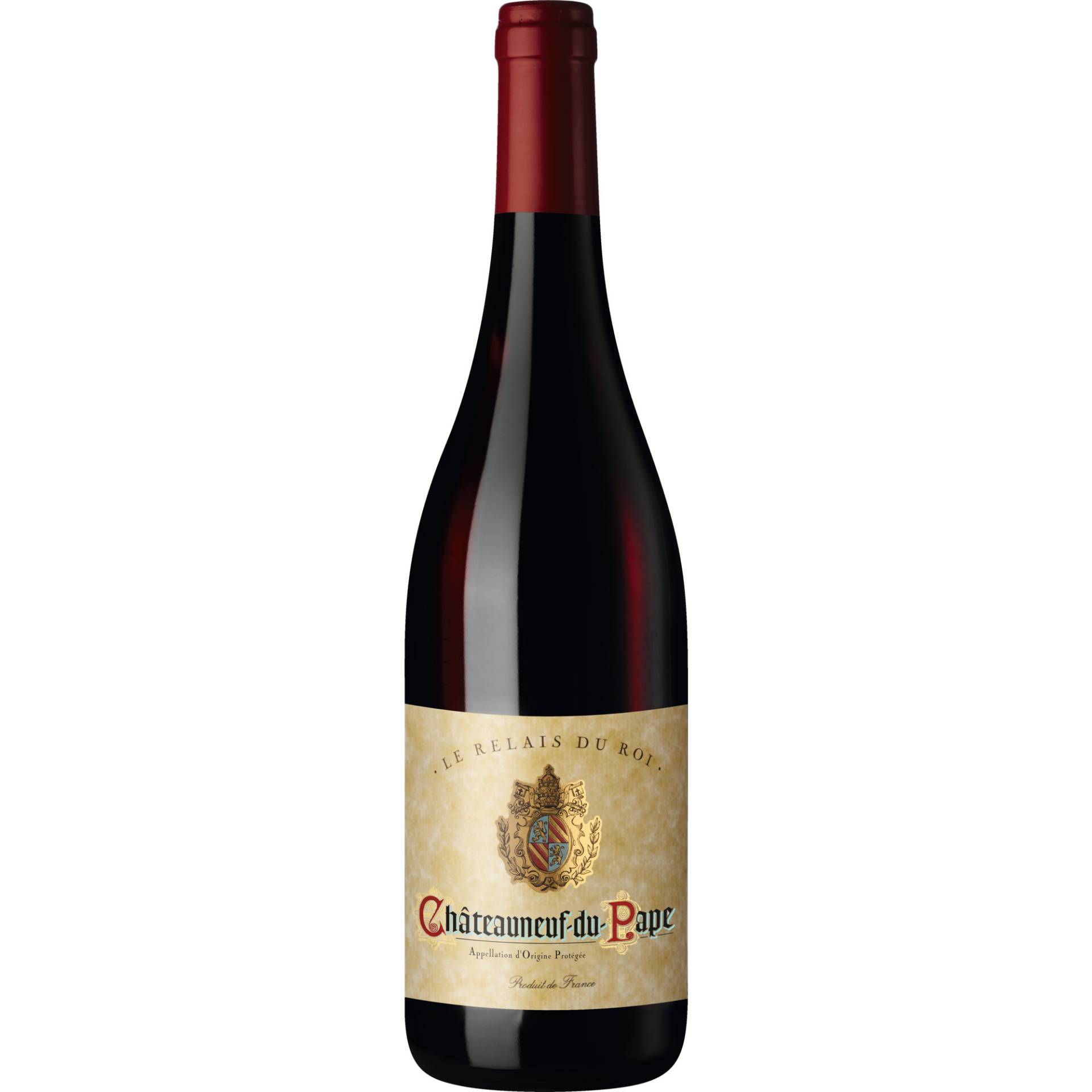 Relais du Roi Châteauneuf-du-Pape, Châteauneuf-du-Pape AOP, Rhône, 2022, Rotwein Relais du Roi Châteauneuf-du-Pape, Châteauneuf-du-Pape AOP, Rhône, 2022, Rotwein von Mis en Bouteille par EMB 84149B pour EPB 71570-487 France