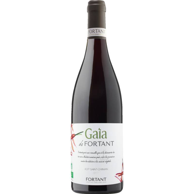 Gaia de Fortant Rouge, Saint Chinian AOP, Languedoc-Roussillon, 2019, Rotwein von Mis en bouteille à Quincié pour Fortant, 9 Quai Paul Riquet, 34200 Sète, France