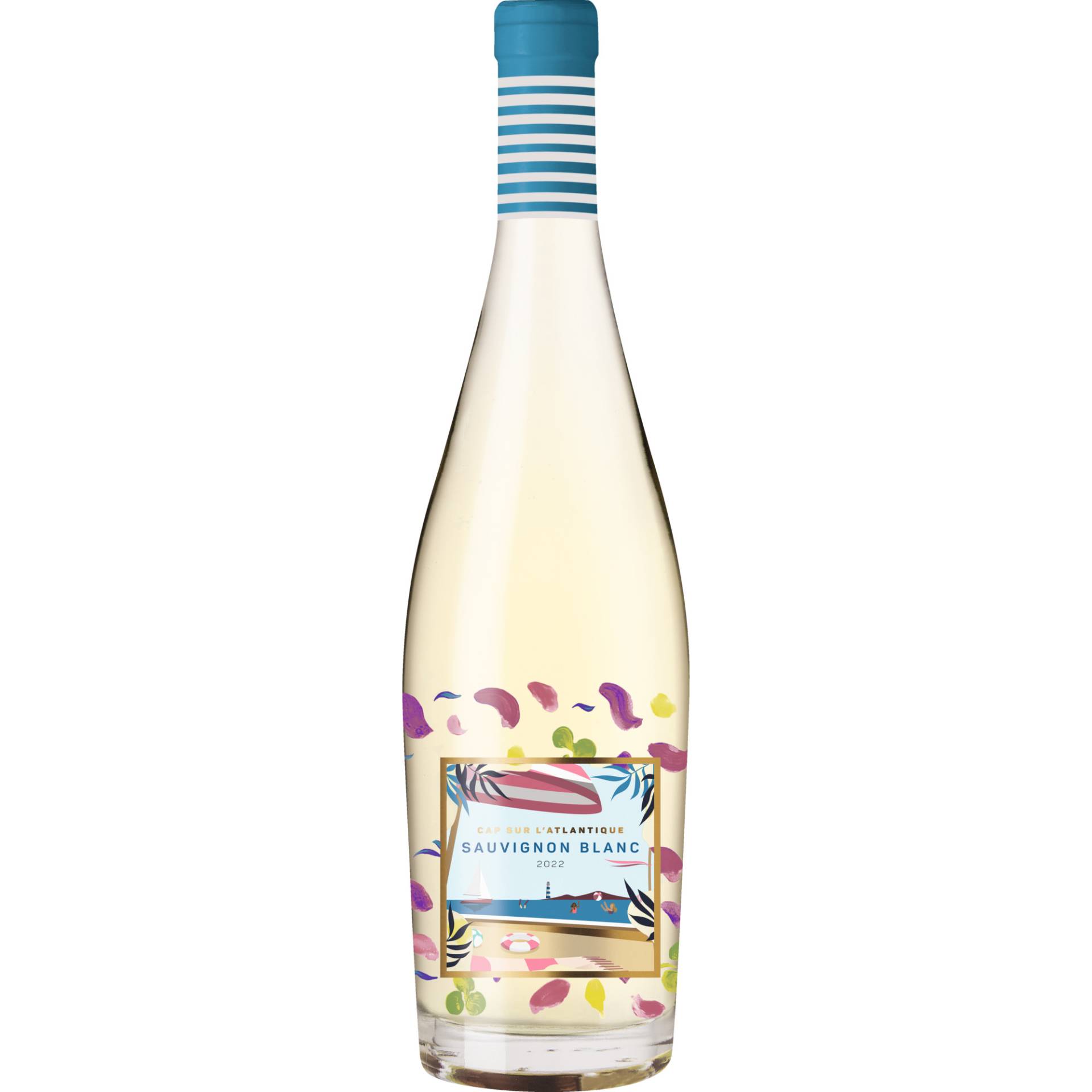 Cap sur l'Atlantique Sauvignon Blanc, Atlantique IGP, Bordeaux, 2022, Weißwein Cap sur l'Atlantique Sauvignon Blanc, Atlantique IGP, Bordeaux, 2022, Weißwein von Mis en bouteille par Jules Lebegue à 33330 France