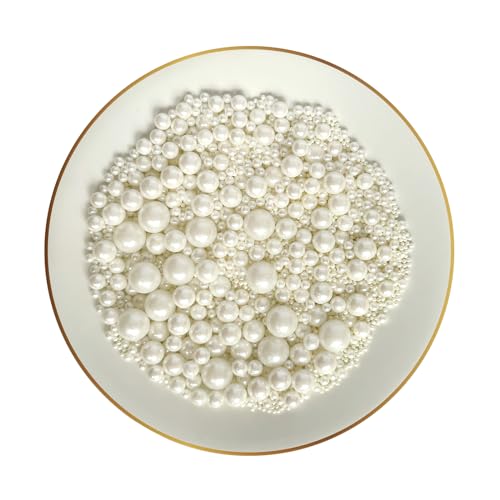 Miss Bakery’s House® Essbare Zuckerperlen – Weiß - 120 g – Dekorperlen aus Zucker für die Tortendeko, Desserts, Cupcakes von Miss Bakery's House