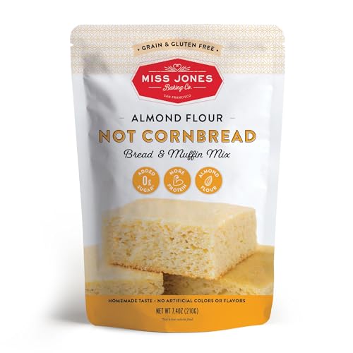 Miss Jones Baking Not Cornbread Muffin-Mix – Mandelmehl, glutenfrei, kohlenhydratarm, ohne Zuckerzusatz, natürlich gesüßte Desserts und Leckereien – Keto-, Diabetiker-, Atkins, WW und Paleo-freundlich Miss Jones Baking Not Cornbread Muffin-Mix – Mandelmehl, glutenfrei, kohlenhydratarm, ohne Zuckerzusatz, natürlich gesüßte Desserts und Leckereien – Keto-, Diabetiker-, Atkins, WW und Paleo-freundlich von Miss Jones Baking
