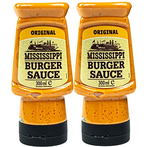 Mississippi - 2er Set Burger Sauce "Original" 300 ml - Würzig cremige Burgersauce - Premium Hamburger Soße ideal auch für Sandwich, Gegrilltem und als Dip Mississippi - 2er Set Burger Sauce "Original" 300 ml - Würzig cremige Burgersauce - Premium Hamburger Soße ideal auch für Sandwich, Gegrilltem und als Dip von Mississippi