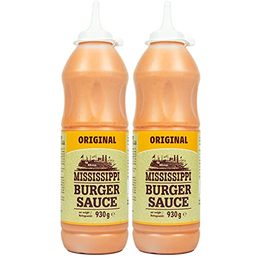 Mississippi - 2er Set Burger Sauce Squeeze "Original" 930g - Würzig cremige Burgersauce - Premium Hamburger Soße ideal auch für Sandwich, Gegrilltem und als Dip Mississippi - 2er Set Burger Sauce Squeeze "Original" 930g - Würzig cremige Burgersauce - Premium Hamburger Soße ideal auch für Sandwich, Gegrilltem und als Dip von Mississippi