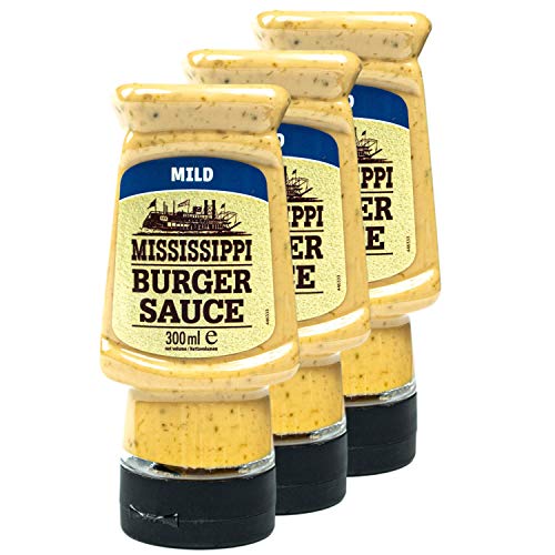 Mississippi - 3er Set Burger Sauce "Mild" 300 ml - Würzig cremige Burgersauce - Premium Hamburger Soße ideal auch für Sandwich, Gegrilltem und als Dip von Mississippi