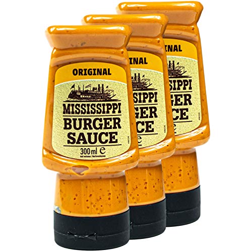 Mississippi - 3er Set Burger Sauce "Original" 300 ml - Würzig cremige Burgersauce - Premium Hamburger Soße ideal auch für Sandwich, Gegrilltem und als Dip Mississippi - 3er Set Burger Sauce "Original" 300 ml - Würzig cremige Burgersauce - Premium Hamburger Soße ideal auch für Sandwich, Gegrilltem und als Dip von Mississippi