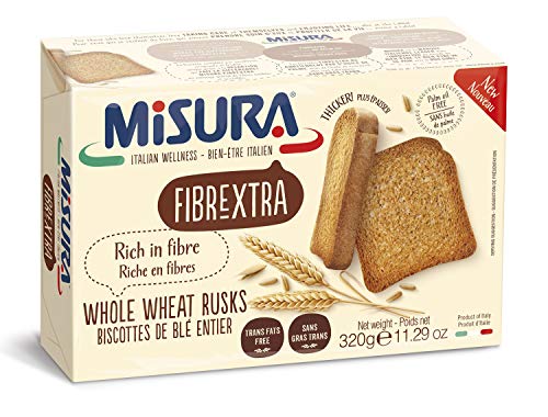 3x Misura Fibraextra Fette Biscottate Vollkorn Zwieback gebackenem Brot 320g von Misura