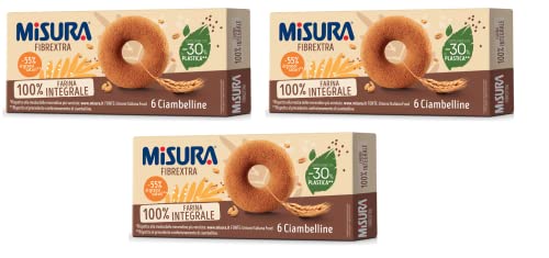 3x Misura Fibrextra Ciambelline Integrali Vollkorn Donuts 100 % Vollkornmehl Weicher Snack 230g von Misura
