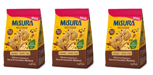3x Misura Multigrain Grano Saraceno Vollkornkekse mit Schokoladentropfen und Mandeln 280g von Misura