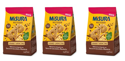 3x Misura Multigrain Grano Saraceno Vollkornkekse mit Schokoladentropfen und Mandeln 280g 3x Misura Multigrain Grano Saraceno Vollkornkekse mit Schokoladentropfen und Mandeln 280g von Misura