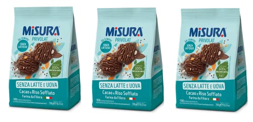 3x Misura Privolat Cacao e Riso Soffiato Kekse mit Puffreis und Kakao ohne Milch und Eier 290g biscuits von Misura