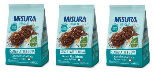 3x Misura Privolat Cacao e Riso Soffiato Kekse mit Puffreis und Kakao ohne Milch und Eier 290g biscuits 3x Misura Privolat Cacao e Riso Soffiato Kekse mit Puffreis und Kakao ohne Milch und Eier 290g biscuits von Misura