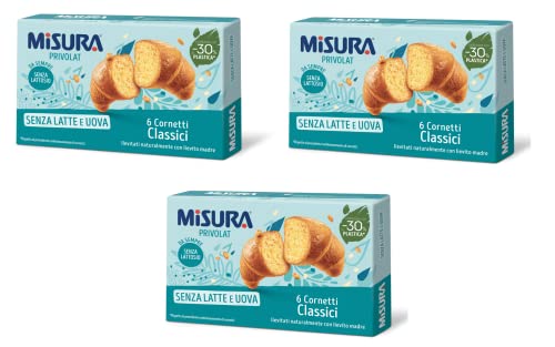 3x Misura Privolat Cornetti Classici Senza Latte e Uova Klassische Croissants ohne Milch und Ei ( 6 x 40g ) 240g von Misura