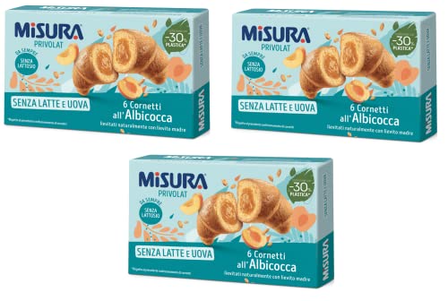 3x Misura Privolat Cornetti all'Albicocca Senza Latte e Uova Croissants mit Aprikosenfüllung ohne Milch und Ei 290g 3x Misura Privolat Cornetti all'Albicocca Senza Latte e Uova Croissants mit Aprikosenfüllung ohne Milch und Ei 290g von Misura