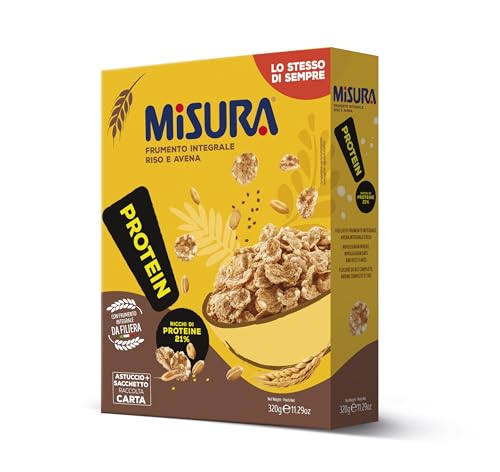 6x Misura Cereali Protein, Vollweizenzerealien, Reis und Hafer, reich an Proteinen und Faser, 320g + Italian Gourmet polpa 400g von Misura