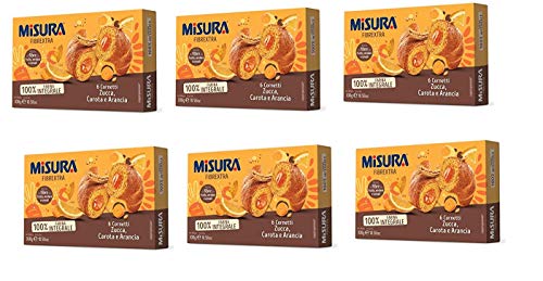 6x Misura Fibraextra Cornetti integrali Kuchen mit Kürbis Möhren Vollkorn 300g von Misura