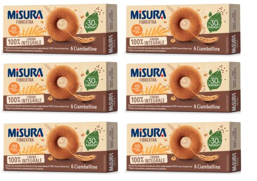6x Misura Fibrextra Ciambelline Integrali Vollkorn Donuts 100 % Vollkornmehl Weicher Snack 230g von Misura